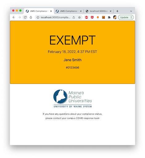 Screen shot of Exempt Yellow
